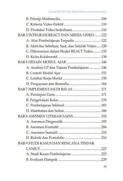 STRATEGI REACT DAN MEDIA VIDEO UNTUK LITERASI SAINS (Panduan Pembelajaran IPA Berbasis Kurikulum Merdeka) - Image 3
