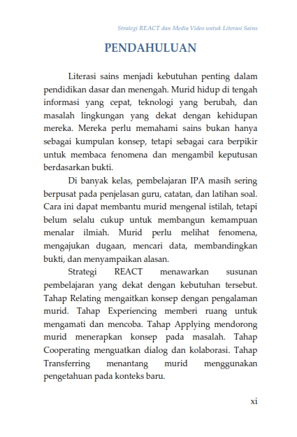 STRATEGI REACT DAN MEDIA VIDEO UNTUK LITERASI SAINS (Panduan Pembelajaran IPA Berbasis Kurikulum Merdeka) - Image 5